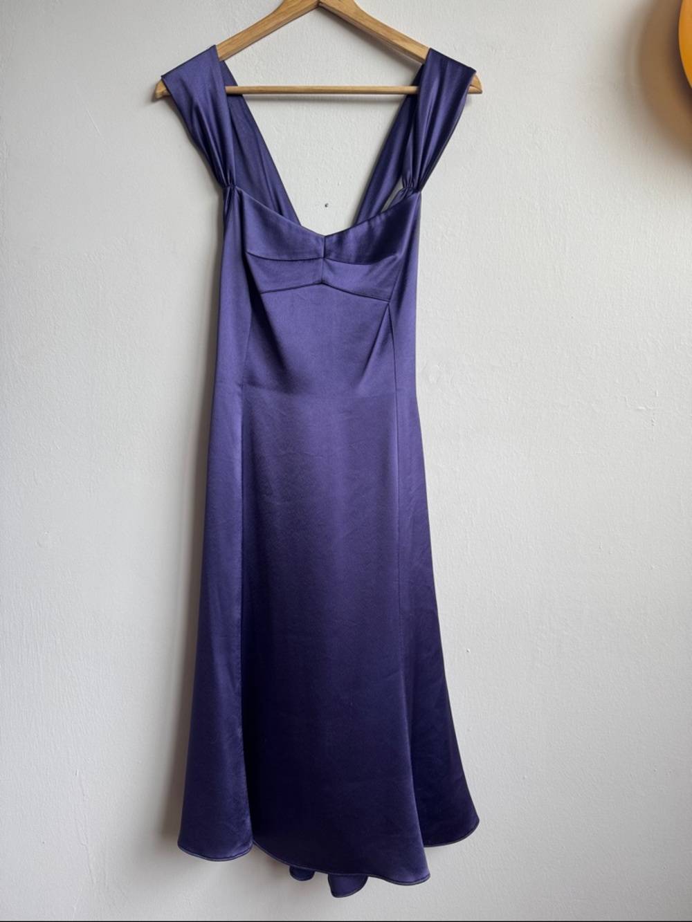 DKNY - Purple Satin V-Neck Women's Dress